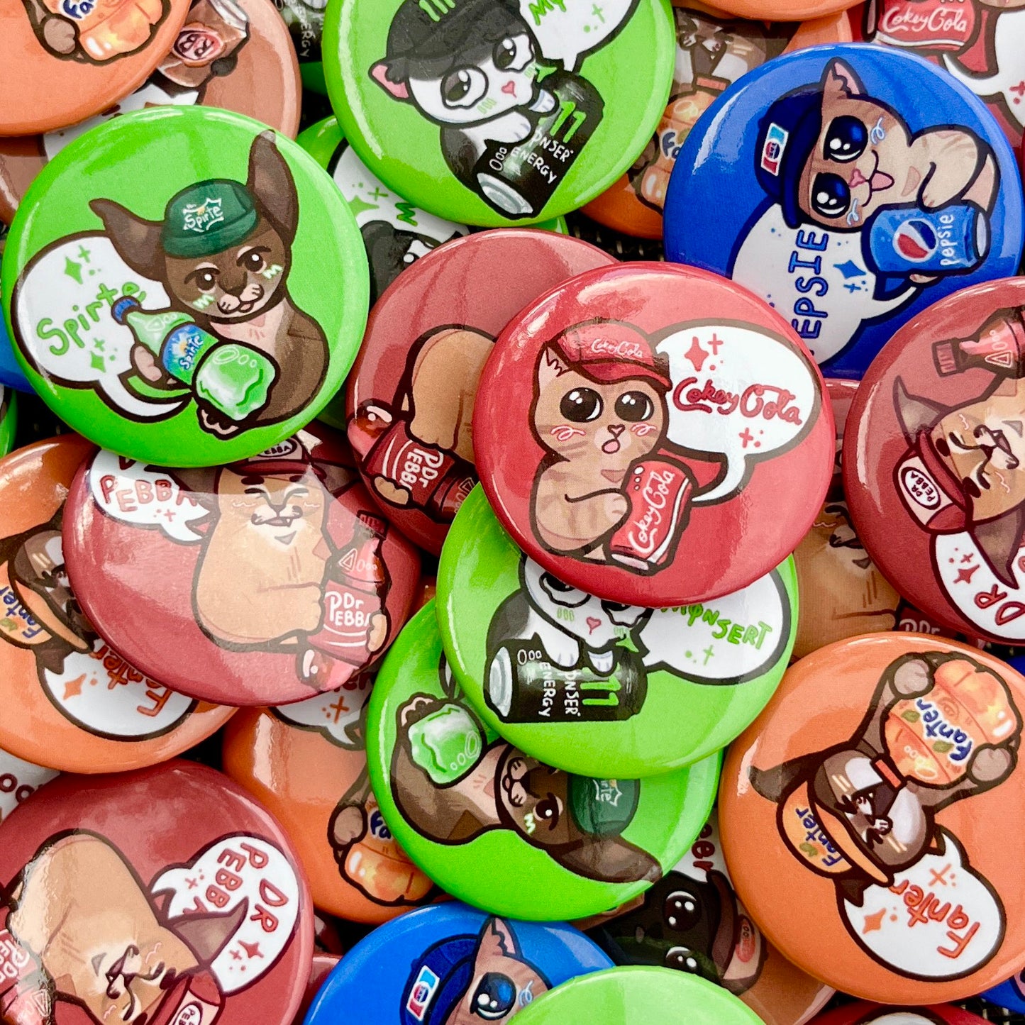 Soda Cat Buttons